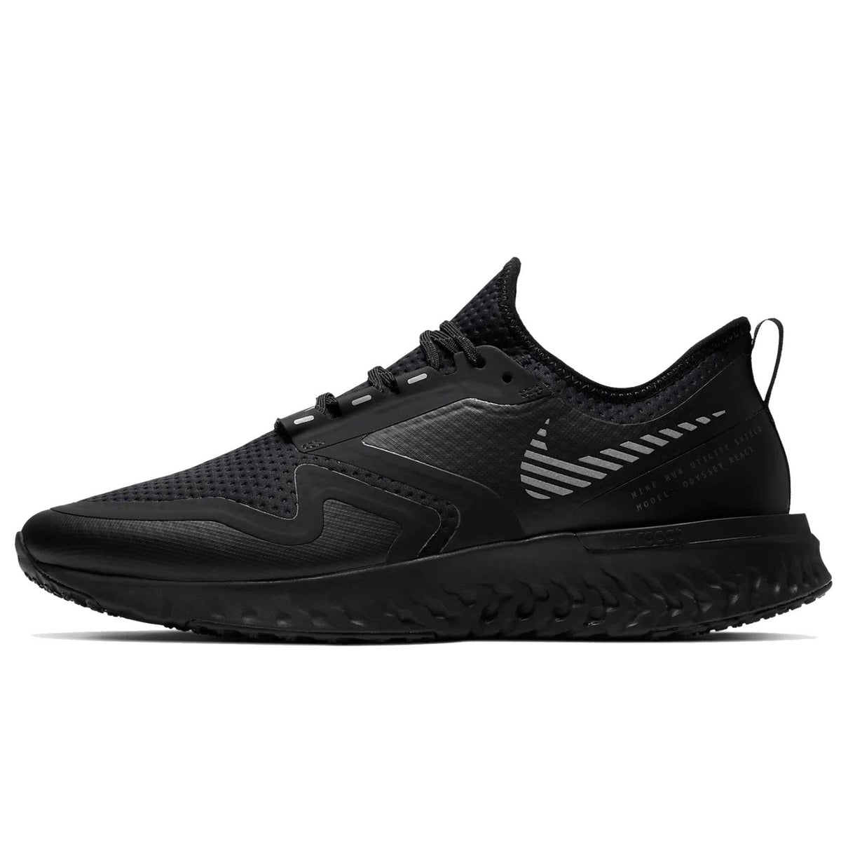 Nike Odyssey React 2 Shield - Black/Black-metallic Silver, Größe:12.5